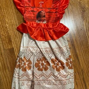 Disney Moana Kids Dress - Red and Brown